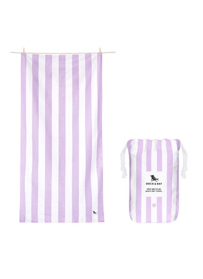 Buy Dock & Bay Beach Towel, Super Absorbent, Quick Dry, Sand Free, Compact & Lightweight, 100% Recycled Materials, Includes bag - Large (160x90cm) - LOMBOK LILAC in Saudi Arabia