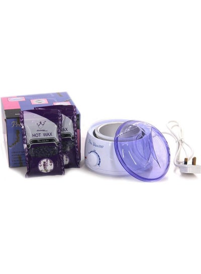 Buy Pack Of 2 Wax Machine With Hot Wax Bags White/Purple in UAE