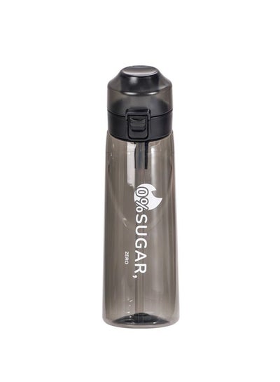 اشتري 650ML Water Bottle Scent Up Tritan Water Cup Flavored Flip Lid Carry Strap Zero Sugar Gym Fitness Camping Outdoor Sports Fitness Air up Fragrance Bottle, Black في الامارات