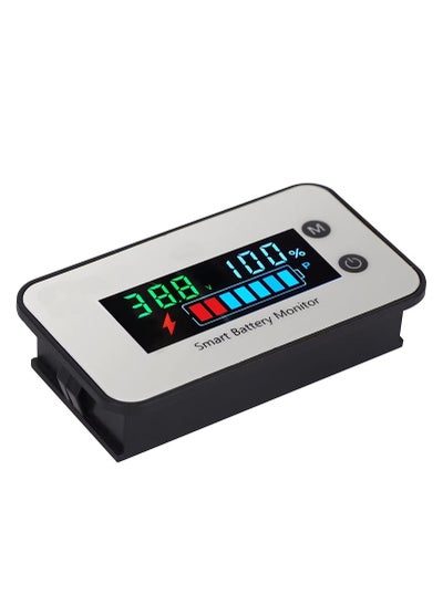 اشتري Battery Monitor 12V 24V 36V 48V 60V 72V Voltage Monitor Digital Battery Capacity Tester Percentage Level Voltage Temperature Switch Meter Gauge with Buzzer Alarm في السعودية