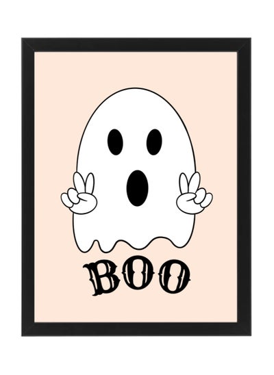 Buy Halloween Ghost Boo Framed Poster 30x40cm - Spooky Wall Art Decor for Home, Office, or Party , Trick or Treat Pumpkin Artwork, Halloween Decoration Gift Idea in UAE