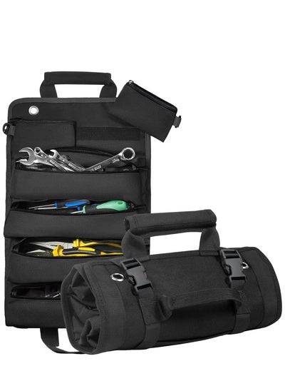 Buy Tool Bag Organizer with Detachable Pouches Heavy Duty Roll Up Tool Bag: Includes 6 Tool Pouches - Ideal Gifts for Mechanics, Electricians, and Hobbyists in UAE