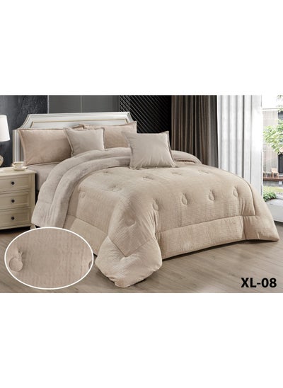 Buy 6 Pieces Winter Royal Comforter One Velvet Side And One Side Fur King Size in Saudi Arabia