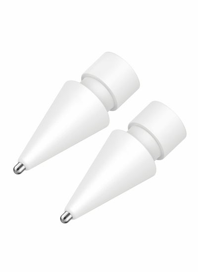 اشتري Replacement Tips for Apple Pencil, 2 Pack Compatible with Apple Pencil 2nd Gen and 1st Gen, No Wear Out Fine Point Precise Control Pen Like Nibs for Apple Pencil (White 1.3mm) في السعودية