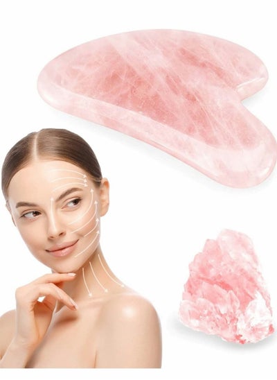 اشتري Gua Sha Facial Tools, Facial and Body Massager, Natural Rose Quartz Gua Sha Stone, Guasha Tool for Face Sculpting, Shaping, Reduce Puffiness, Tension Relief, Gua Sha Massage Tool for Face, Eyes, 2PCS في الامارات