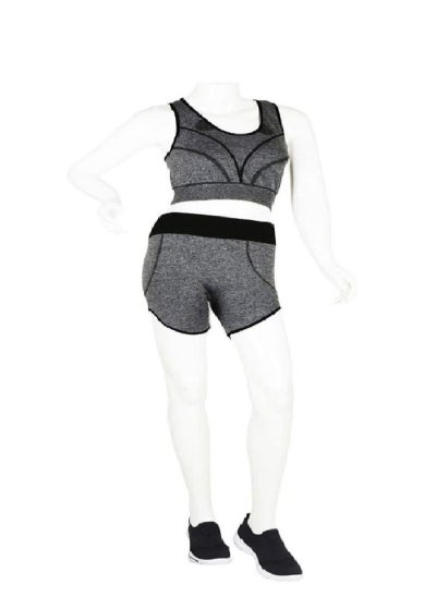 اشتري Sports Elastic Hollow Yoga Set Gray في الامارات