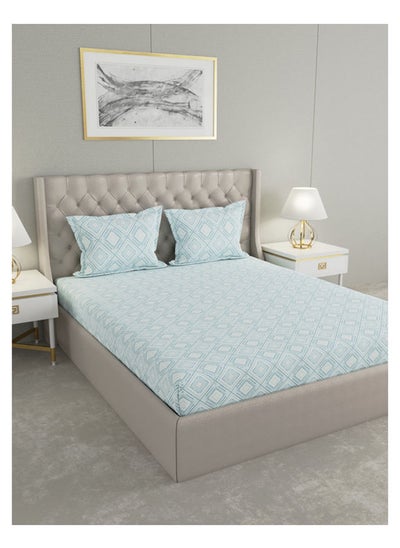 اشتري Raymond Home King Flat Sheet Super Soft 120 TC Pure Cotton (274x274 cm, 46x69 cm) Flat sheet & 2 PillowCases في الامارات