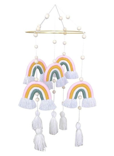 اشتري Baby Wind Chimes,Mobile Baby Cot Mobile Wind Chime Rattle Toy Macrame Rainbow Nursery Hanging Bed Bell Gift for Baby Nursery, Home Decoration, Unique Wind Chimes في الامارات