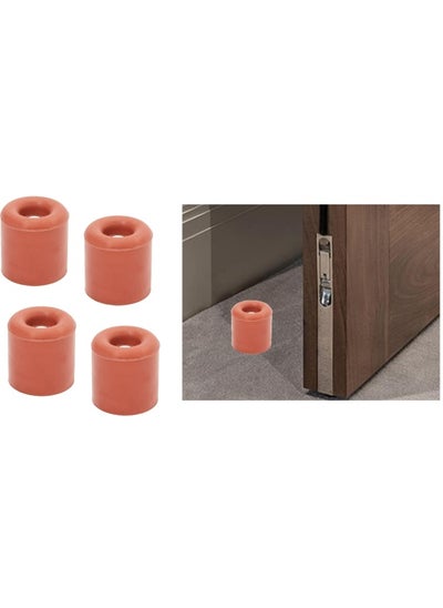 Buy Pack Of 4 Door Stopper Red Plastic Slip Resistant For Tiles Carpet Wood And Laminate Floors And Other Floor Surfaces Stop 30Mm x 35Mm in UAE