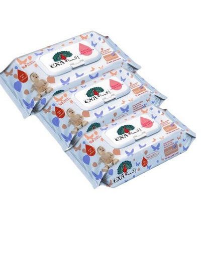 Buy Baby wet wipes 72 enriched with silk extract without odor set of 3 pieces in Saudi Arabia