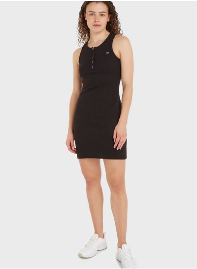 Buy Button Detail Bodycon Dress in UAE