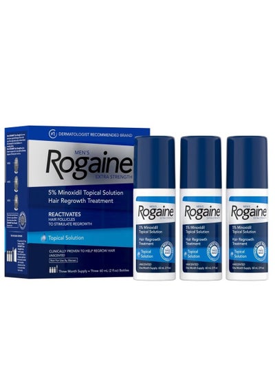 Buy Rogaine hair regrowth treatment for men 3 pieces 3 x 60 ml original in Saudi Arabia