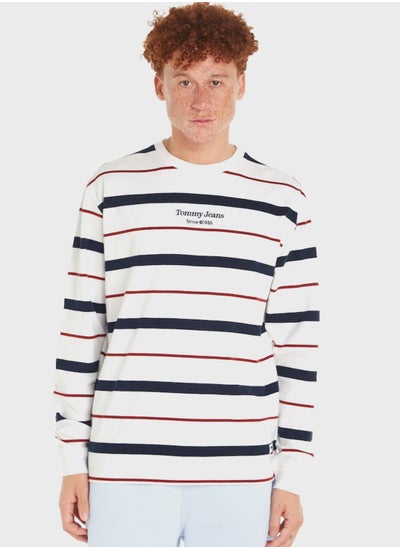 Buy Stripe Crew Neck T-Shirt in UAE