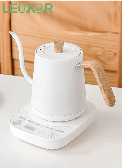 Buy Gooseneck Kettle 800ML Ultra Fast Boiling Hot Water Kettle, Stainless Steel Electric Kettle, Automatic Temperature Control and Constant Temperature V60 Coffee Kettle Suitable for Home and Office in Saudi Arabia