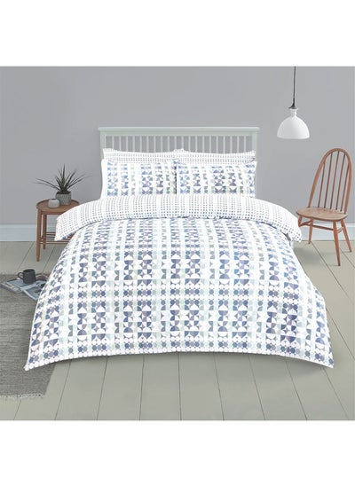 اشتري Retro King-Sized Duvet Cover Set, Blue - 230X220 Cm في الامارات