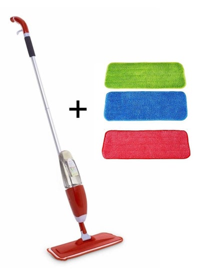 Buy Spray Mop With 3 Floor Cleaning Pad Set Multicolour in Saudi Arabia