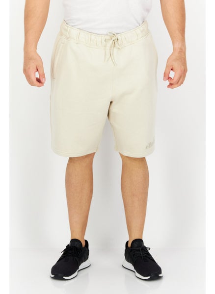 Buy Men Drawstring Brand Logo Short, Beige in UAE