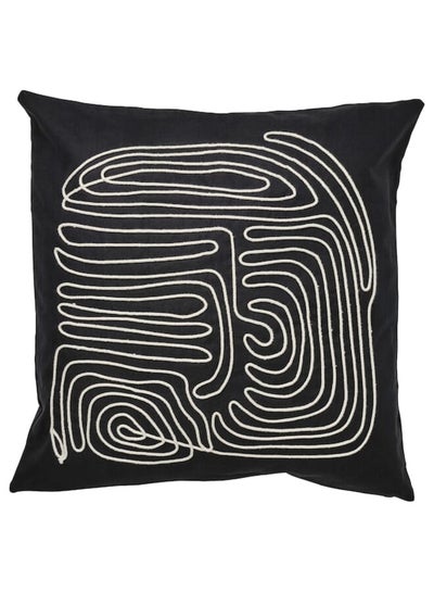 Buy Cushion cover, black/white, 50x50 cm in Saudi Arabia