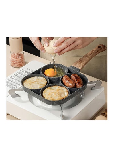 Buy 4 Hole Omelette Pan For Burger Eggs Ham Pancake Maker Frying Pot Non Stick Cooking For Electric Stove And Induction Cooker in UAE