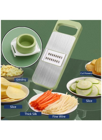 Buy Vegetable Grater Kitchen Slicer Chopper Cutter Vegetable Slicer Shredder Manual Chopper Cutting Tools 5 in 1 Kitchen Gadgets in Saudi Arabia