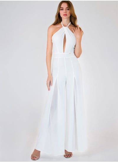 Buy Key Hole Wide Leg Jumpsuit in UAE