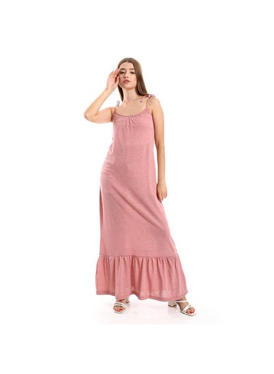 Buy Knitted Wide Round Collar Tiered Casual Dress in Egypt