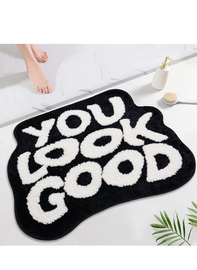 Buy You Look Good Bathroom Rugs Non Slip Shower Rug Absorbent Bathroom Decor Door Mat for Bedroom Kitchen Living Room Decor Black, 25"x21" in Saudi Arabia