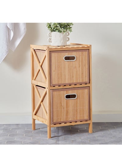 Buy Natura Bamboo 2-Drawer Bathroom Cabinet 32 x 60 x 30 cm in Saudi Arabia