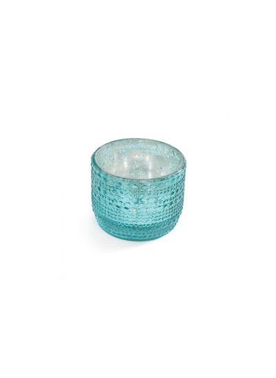 Buy Esther Candle Holder D8x6cm Blue in UAE