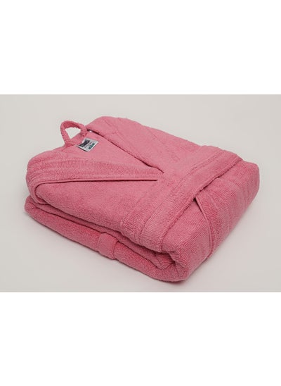 اشتري Bathrobe - Unisex Adult - ZERO TWIST - 100% Cotton - 550 GSM - 1450 Grams - Luxury Feel - Premium Look - Super Absorbent - Quick Dry - Hood & Pocket - Size EXTRA LARGE - Pink Color في الامارات