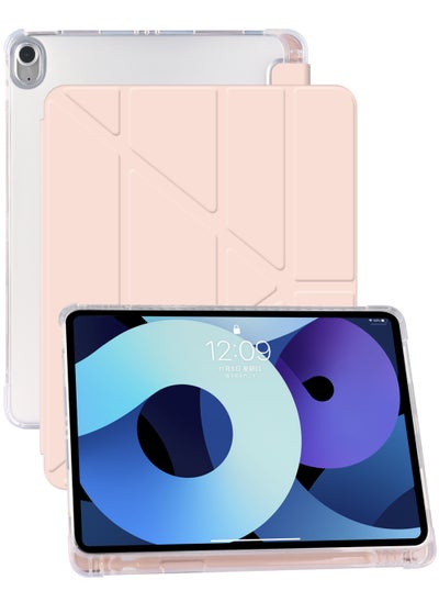 اشتري جراب لجهاز iPad Air 5/4 (2022/2020 الجيل الخامس / الرابع 10.9 بوصة) مع حامل أقلام رصاص وغطاء خلفي شفاف شفاف وحامل رفيع مقاوم للصدمات وغطاء لوحي للاستيقاظ / النوم تلقائيًا في الامارات