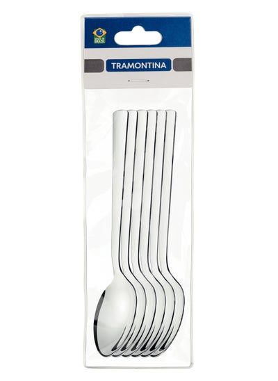 Buy Oslo 6 Pieces Stainless Steel Tea Spoon Set with High Gloss Finish in UAE