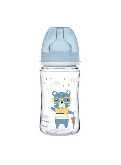 Buy Canpol Babies Bonjour Paris Anti-Colic Bottle, 240 ml, 3+ Months - Blue in Egypt