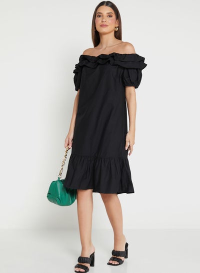 Buy Bardot Ruffle Sleeve Dress in Saudi Arabia