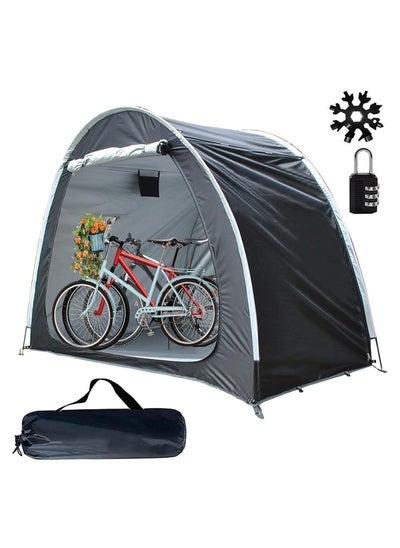 Buy Bike Storage shed,Bicycle Tent,Bike Covers Waterproof Outdoor Large with Window and Floor,with 18-in-1 Snowflake Multi Tool and Combination Lock,for Stockpile 2 Bikes Or Tricycle Gardening Tools in UAE