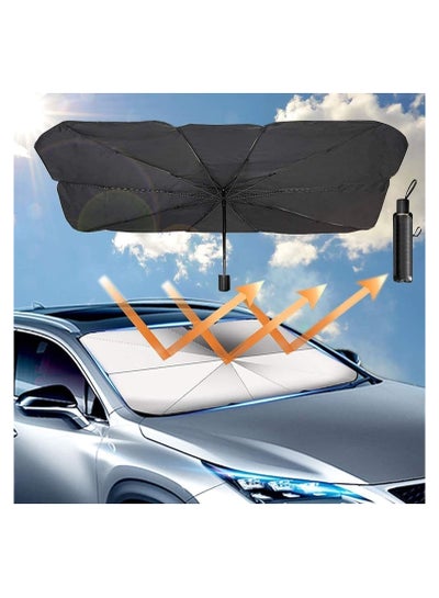 Buy Car Umbrella Sun Shade Cover, Foldable Sun Shades Car for Windshield Parasol to Keep Your Vehicle Cool and Damage Free, Block Heat UV Rays Sun Visor Protector, Easy to Use 57*31.1 inches in Saudi Arabia