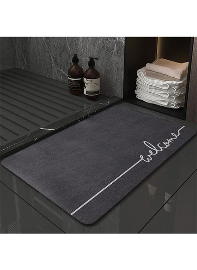 Buy Absorbent Floor Mat, Bath Mat Rug Rubber Non Slip Quick Dry Absorbent Thin Bathroom Rugs Fit Under Door-Washable Bathroom Floor Mats-Shower Rug for in Front of Bathtub,Shower Room,Sink (Navy) in UAE