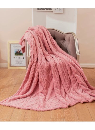 Buy Comfy Soft & Fluffy Fleece Sheep Blanket/Throw Pink 60 x 80cm in UAE