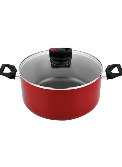 Buy Prestige Non - Stick Casserole Cooking Pot, Red & Black - 22 cm in UAE