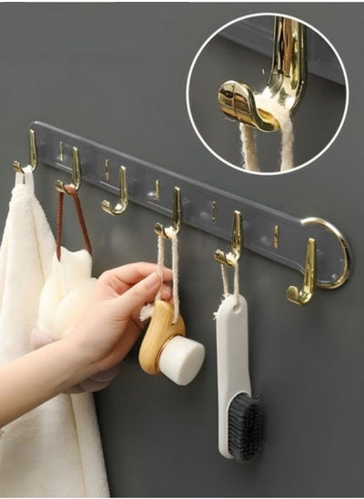 Buy Coat Rack Wall Mount with 6 Hooks, Wall Hook, Wall Mounted Modern Coat Rack for Living Room Entrance, Bedroom, Bathroom in UAE