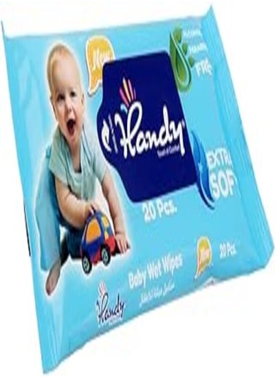 اشتري Handy baby wet wipes pack of 20 wipes في مصر