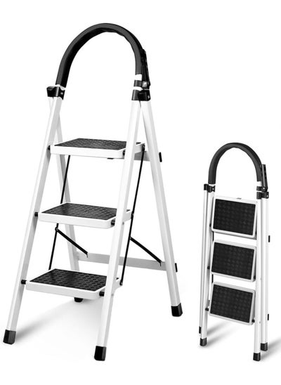 Buy Home Purpose Ladder Premium Quality 3 Steps White in UAE