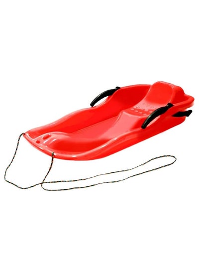 Buy Plastic Snow Sled, Kids Skiing Sled Board Snowboard Outdoor Downhill Toboggan with Brakes and Pull Rope for Grass Sliding and Sand Boarding in UAE