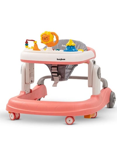 Buy Astro 2 In 1 Baby Walker Round Kids Walker With 3 Adjustable Height Musical Toy Bar Baby Push Walker With Speed Adjustable Wheels Walker For Baby 6 To 24 Months Boys Girls Pink in UAE