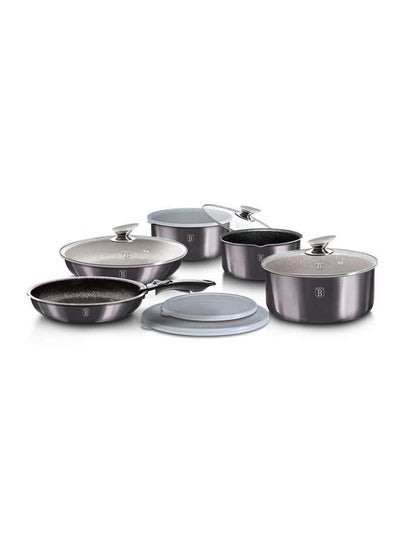 Buy Aluminium 12 Pieces Cookware Set, Metallic Line Carbon Pro Edition, Grey, Hungary in UAE