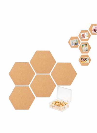 Buy 5 Pack Cork Bulletin Board with 40 Push Pins Small Cork Notice Board Cork Board Tiles Self Adhesive Cork Memo Board for Home,Office and School in UAE