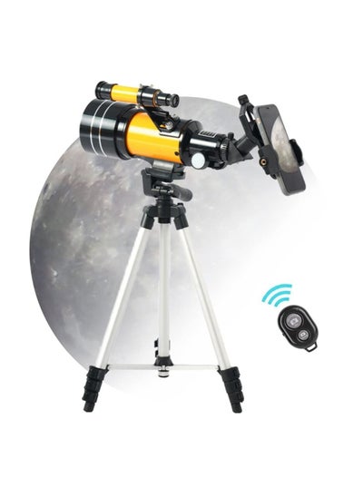 Buy Astronomical telescope, direct viewing of stars, with tripod and mobile phone holder, High-power monocular telescope 150X refractor bezel, with AstroSolar in UAE