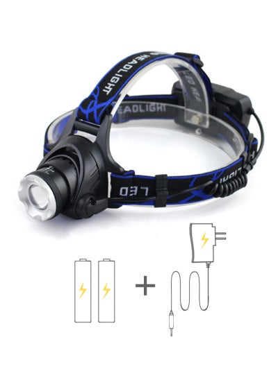 Buy LED Camping and Hiking Headlamp with Rechargeable Battery and DC Charger in UAE