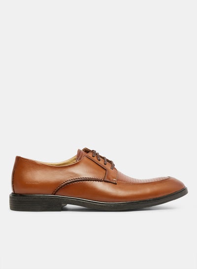 Buy Textured Panel Leather Lace-Up Shoes in Egypt