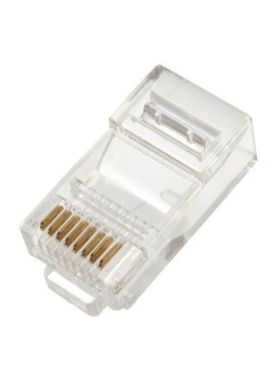 Buy RJ 45 Network LAN Patch Cable Connector Clear/Gold in Saudi Arabia